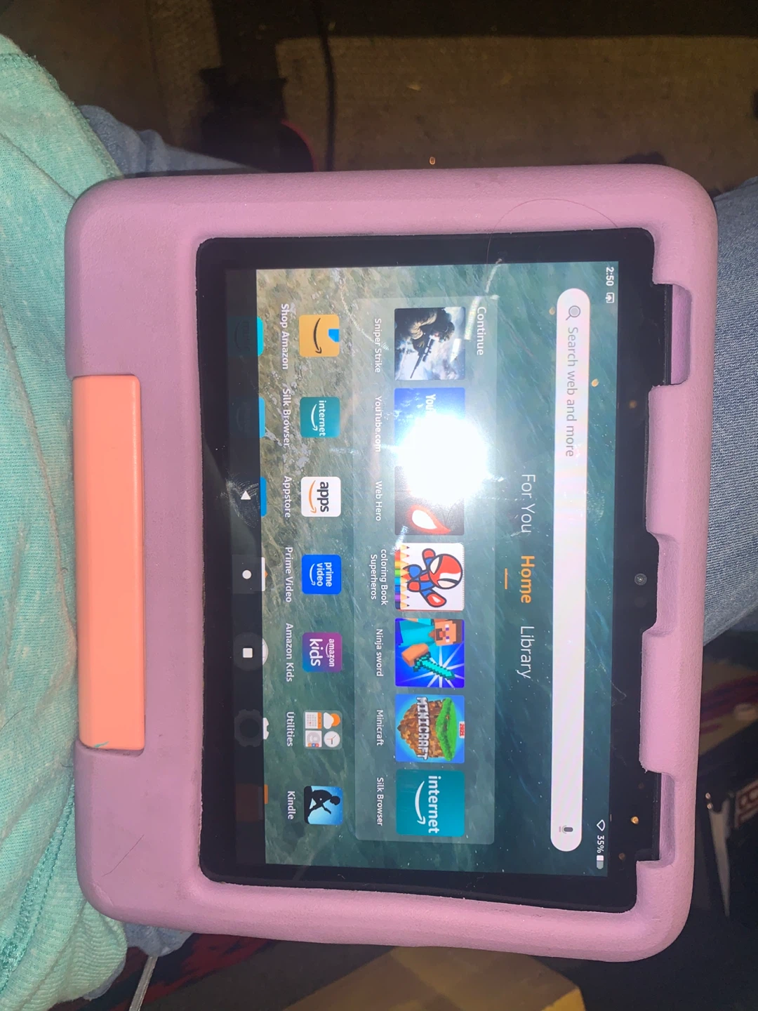 Kids Fire Tablet in Purple Case