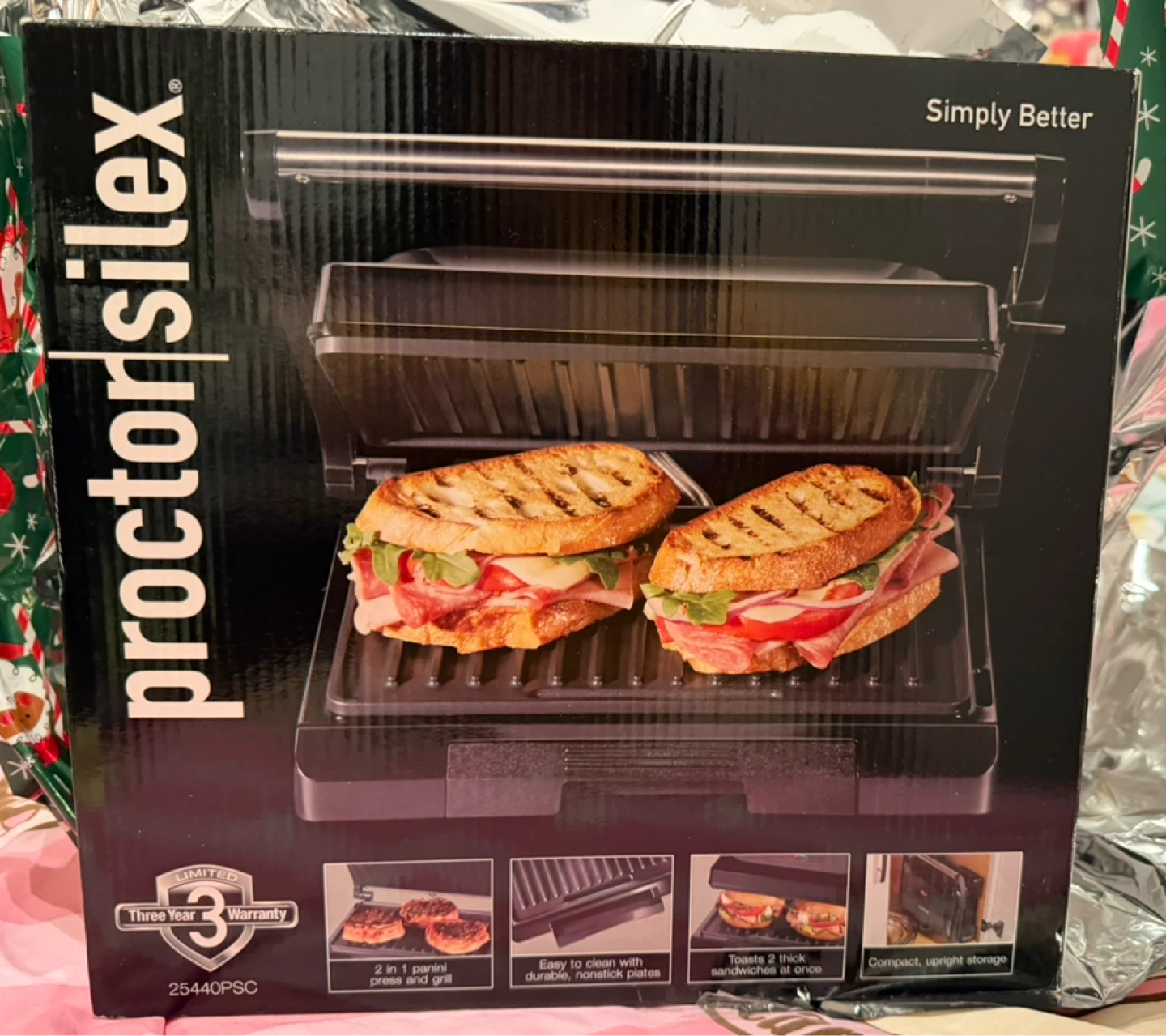 NEW,Never opened-Proctor Silex 2-in-1 Panini Press and Grill
