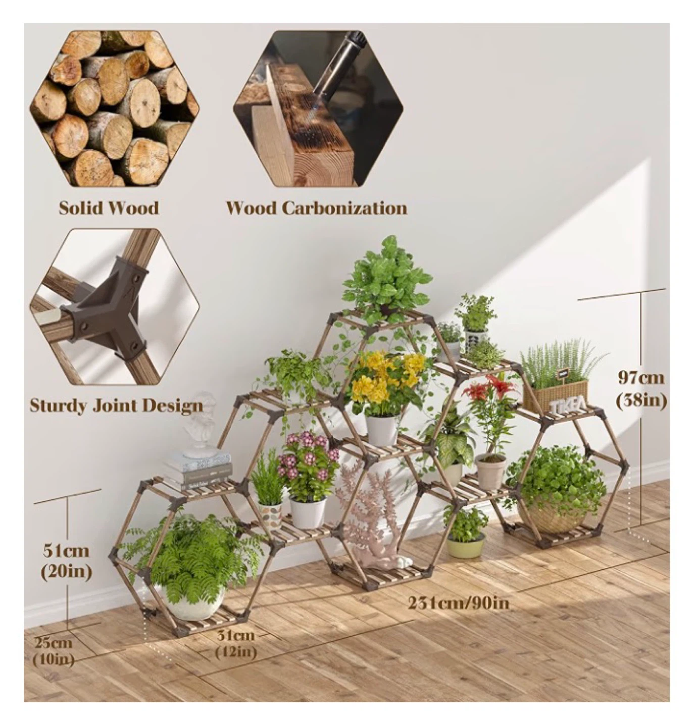 Hexagon Plant Stand Shelf