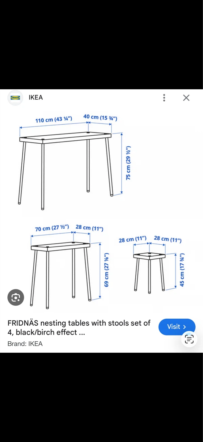 IKEA FRIDNÄS Nesting Tables with Stools Set - photo 2