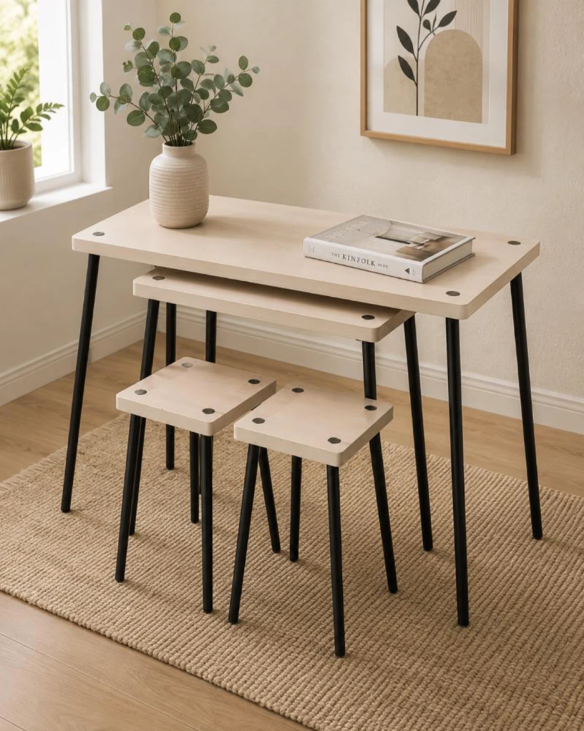 IKEA FRIDNÄS Nesting Tables with Stools Set - photo 3