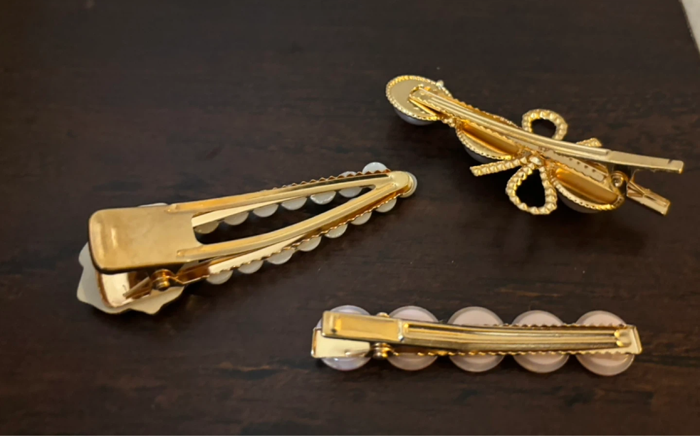 NEW-Set of 3 Pearl & Rhinestone Hair Clips - photo 2