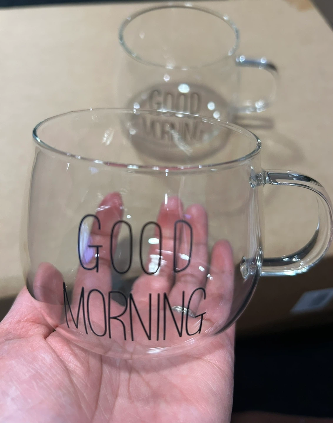 Set of 2 "Good Morning" Glass Mugs - photo 2