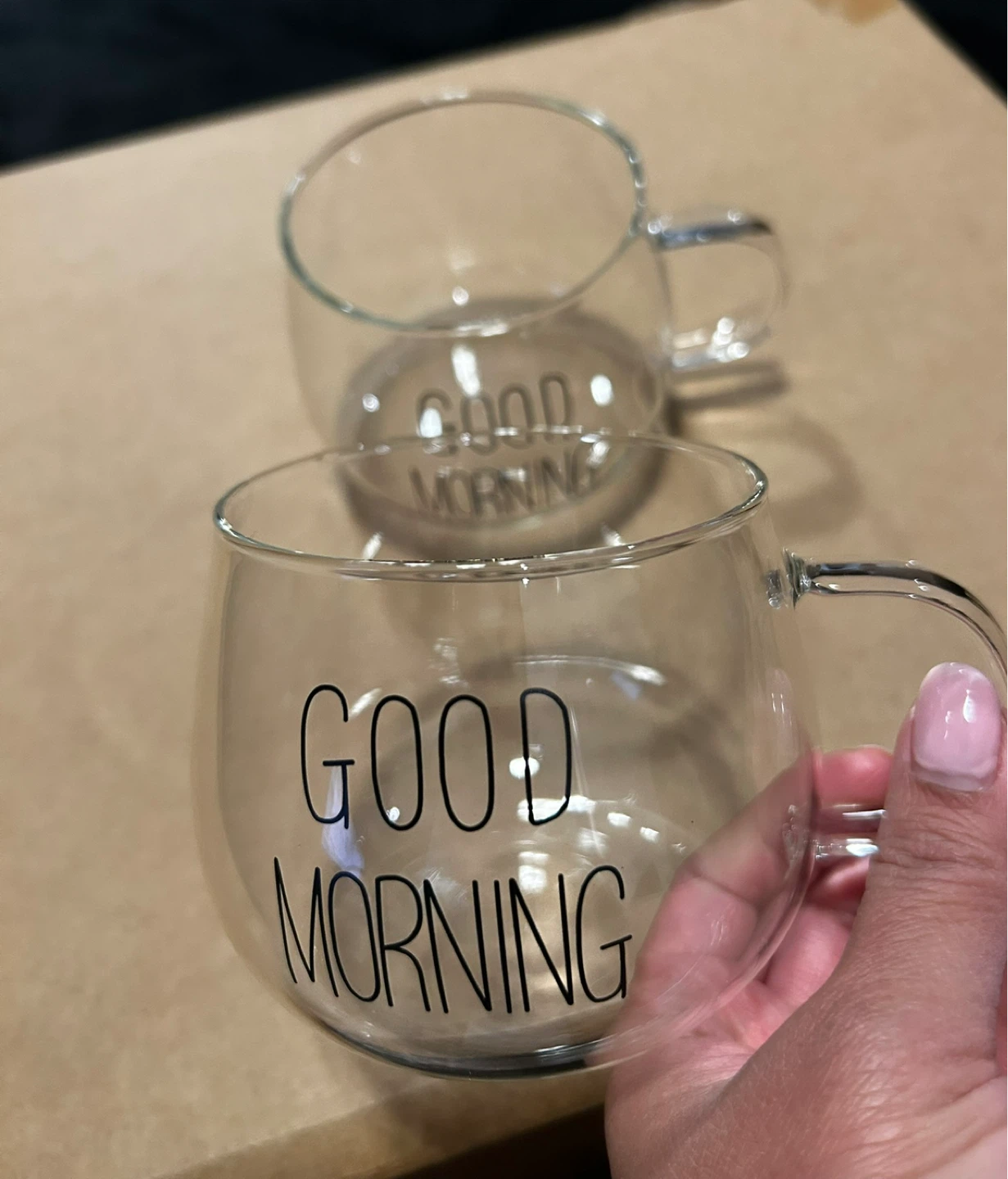 Set of 2 "Good Morning" Glass Mugs - photo 3