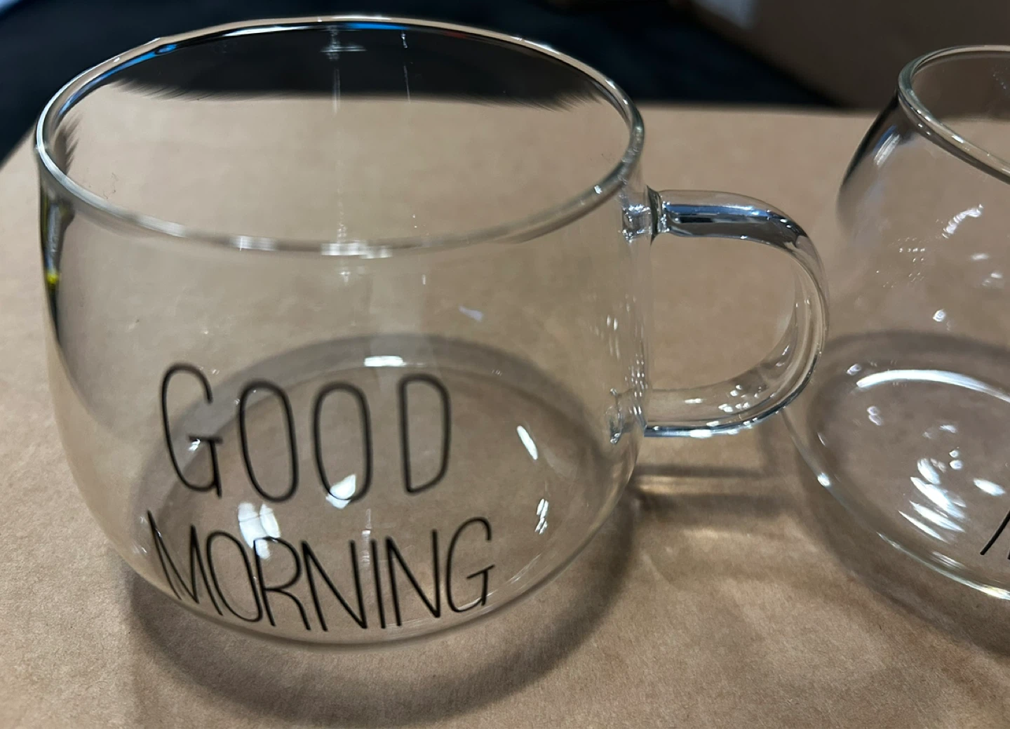 Set of 2 "Good Morning" Glass Mugs - photo 4