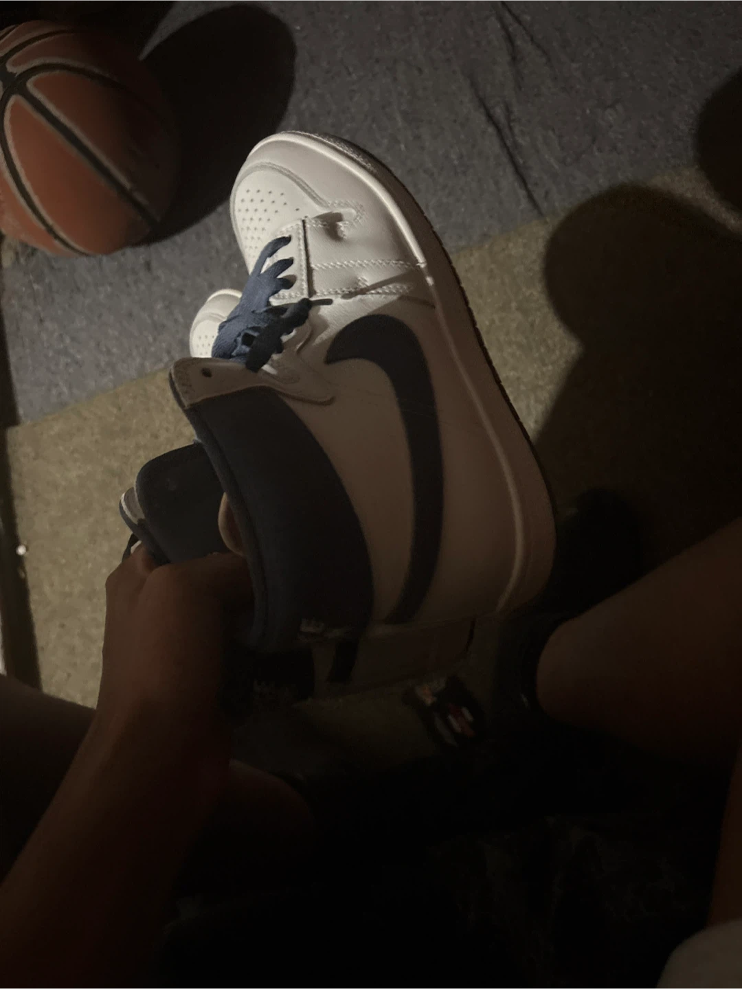 Nike Air Jordan 1 Mid White Blue Sneakers