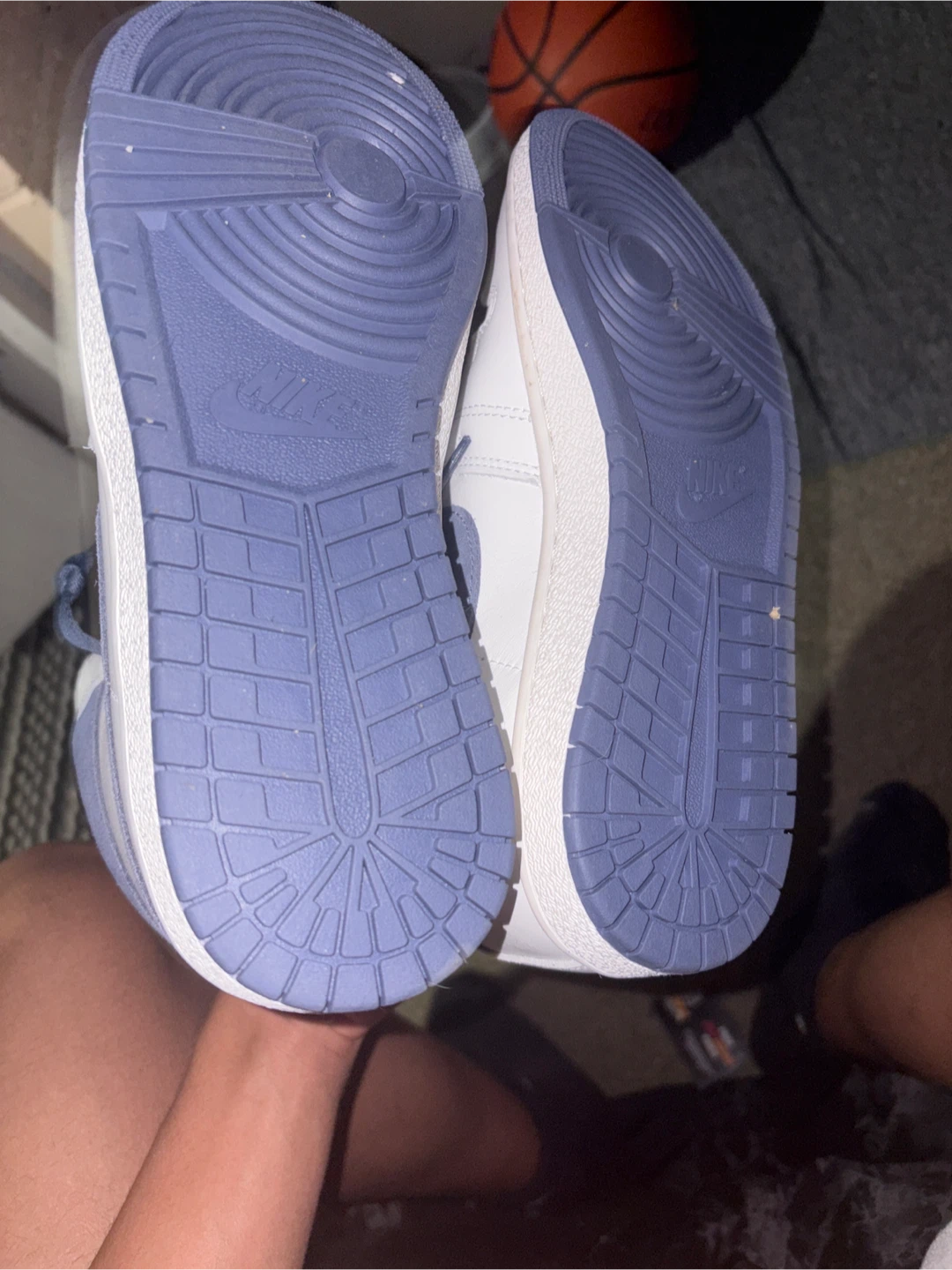 Nike Air Jordan 1 Mid White Blue Sneakers - photo 2