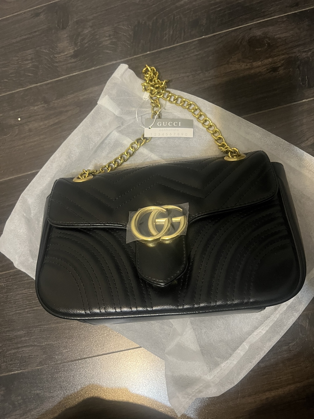 Black Gucci Marmont Shoulder Bag