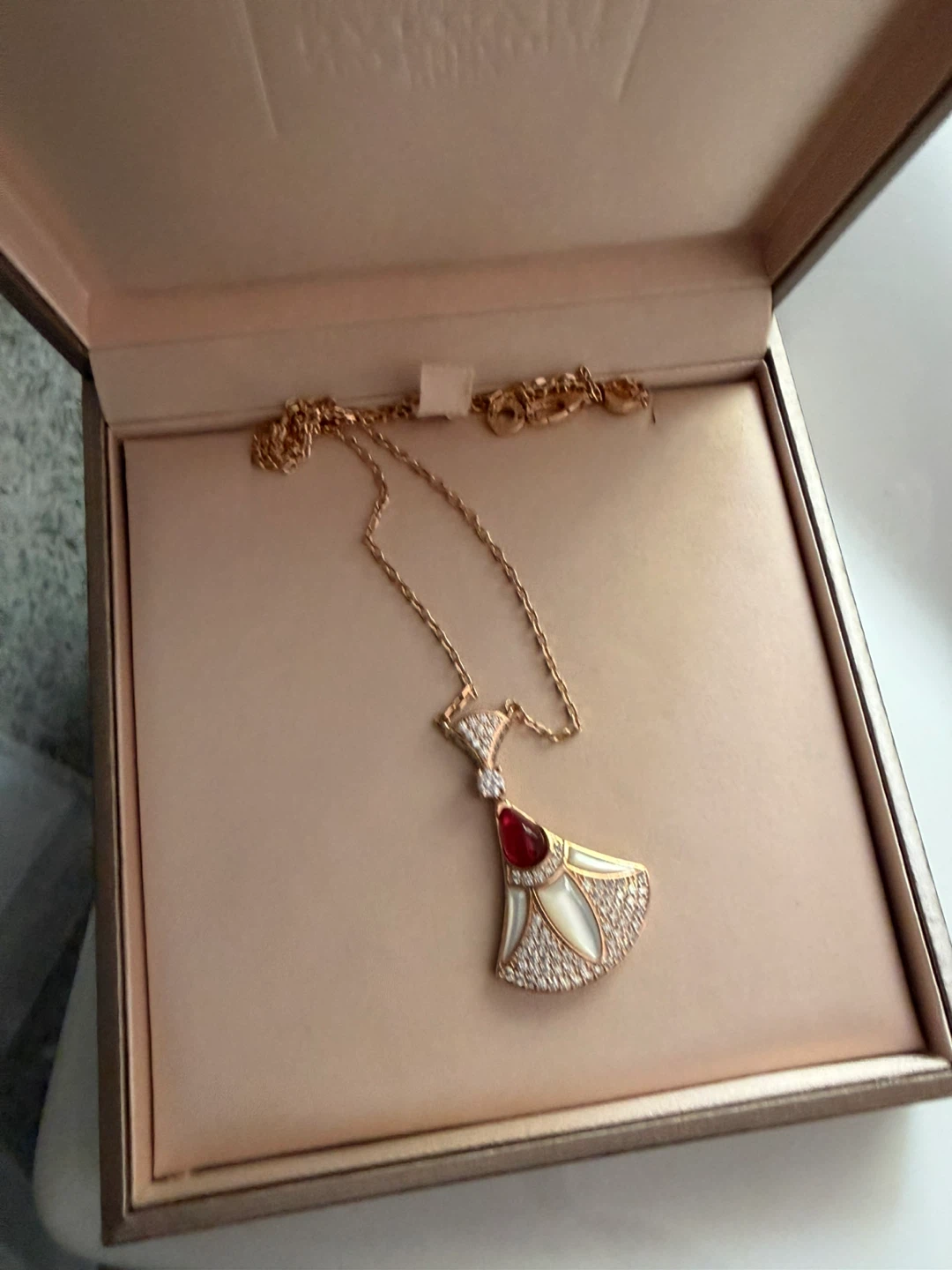 BVLGARI Necklace with Mother of Pearl and Diamonds