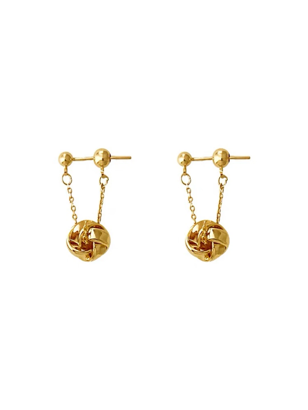 Gold-tone knot drop earrings - photo 4