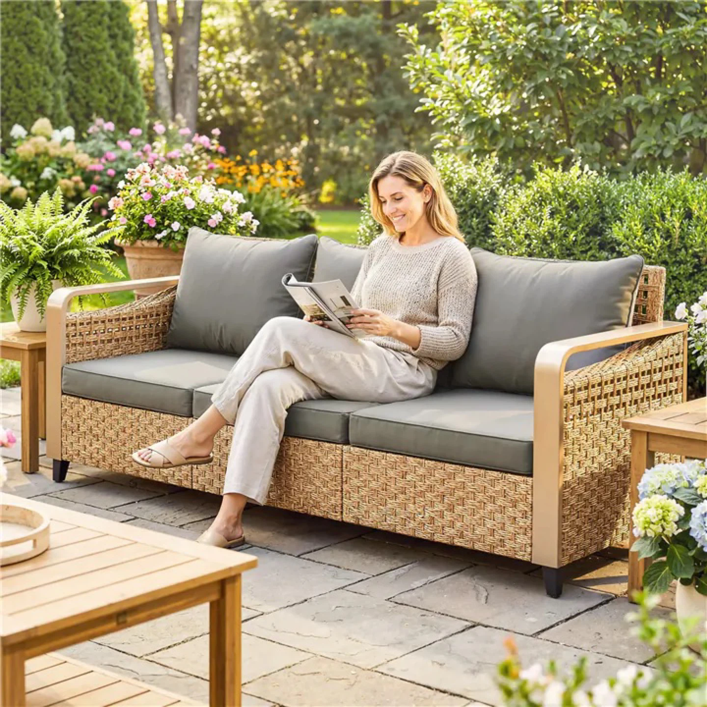 PE Rattan Wicker Outdoor Sofa