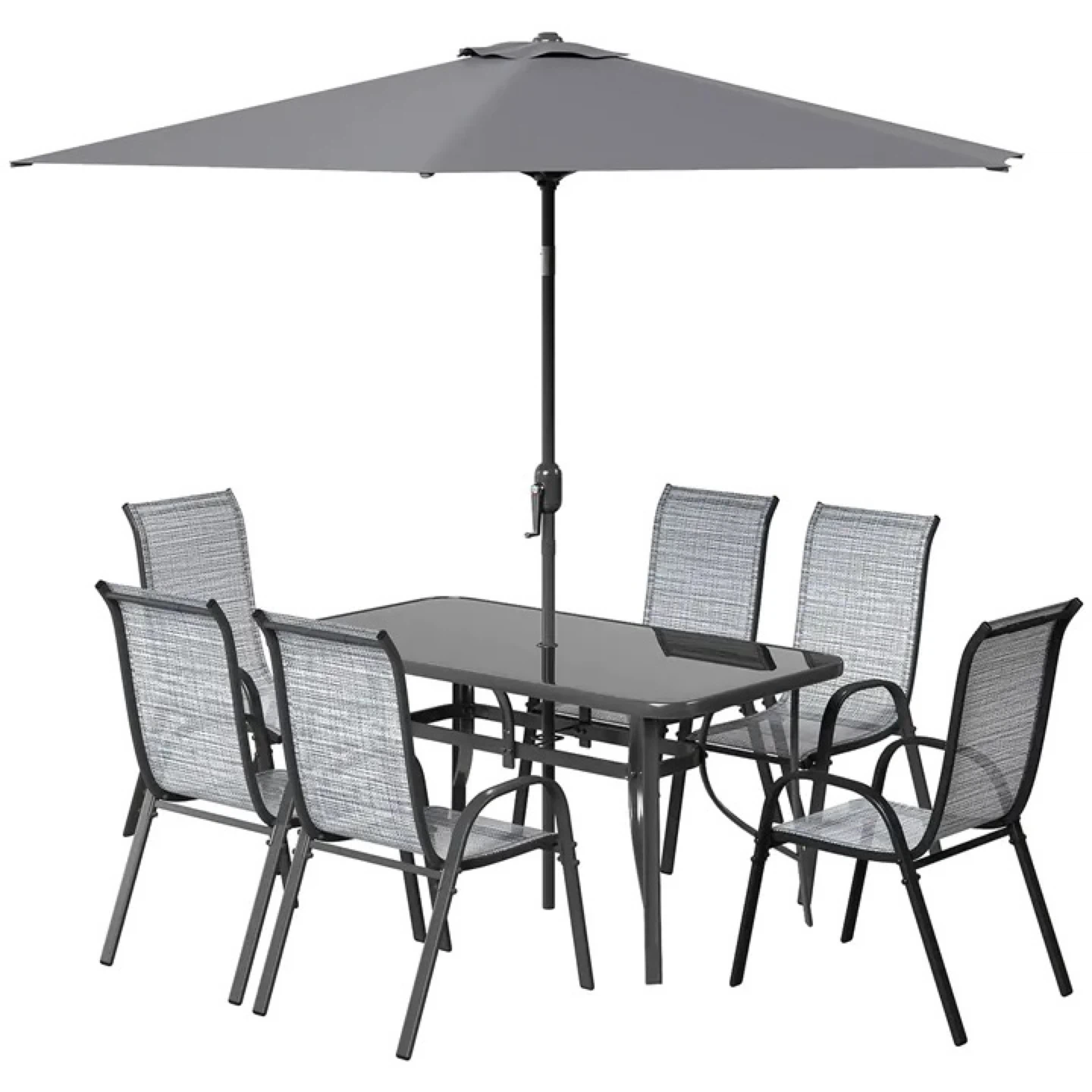 6-Piece Outdoor Dining Set with Umbrella