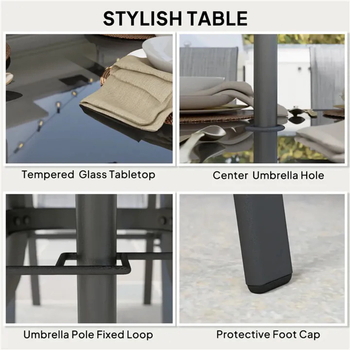 6-Piece Outdoor Dining Set with Umbrella - photo 4
