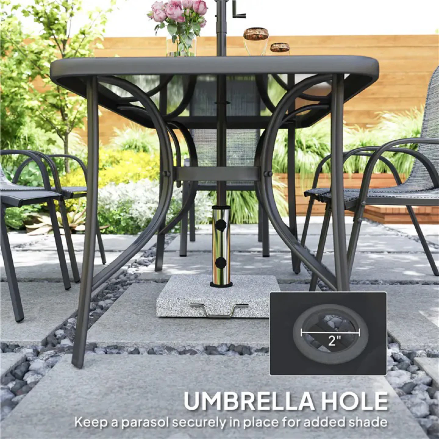6-Piece Outdoor Dining Set with Umbrella - photo 5