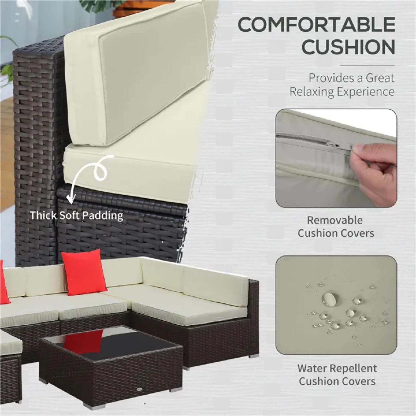 PE Rattan Wicker Sectional Sofa Set