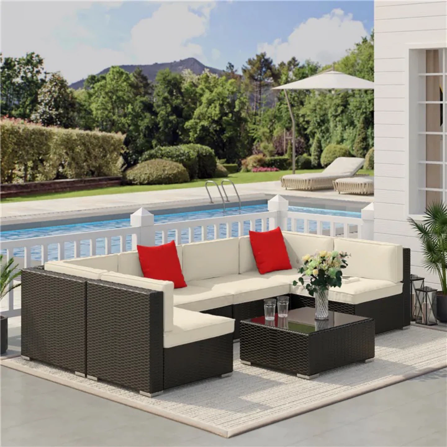 PE Rattan Wicker Sectional Sofa Set - photo 5