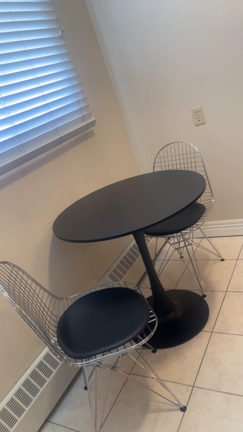 Wire Frame Chair with Black Cushion - photo 4