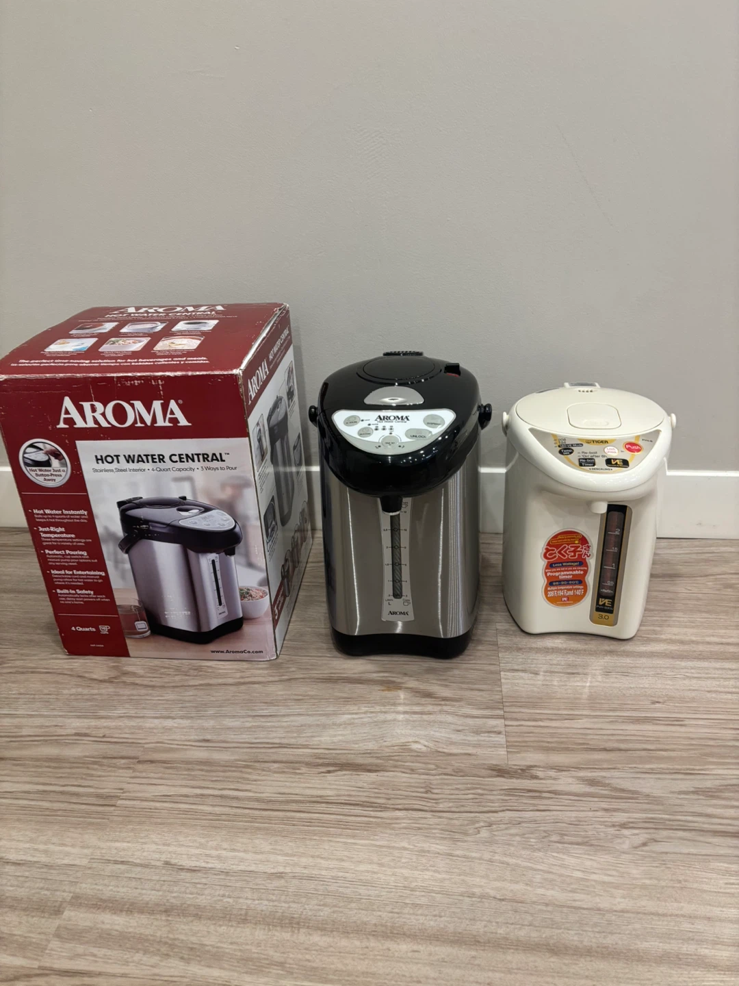 2 Electric  Dispensers – Tiger 3.0L & Aroma 4-Quart – Like New - photo 2