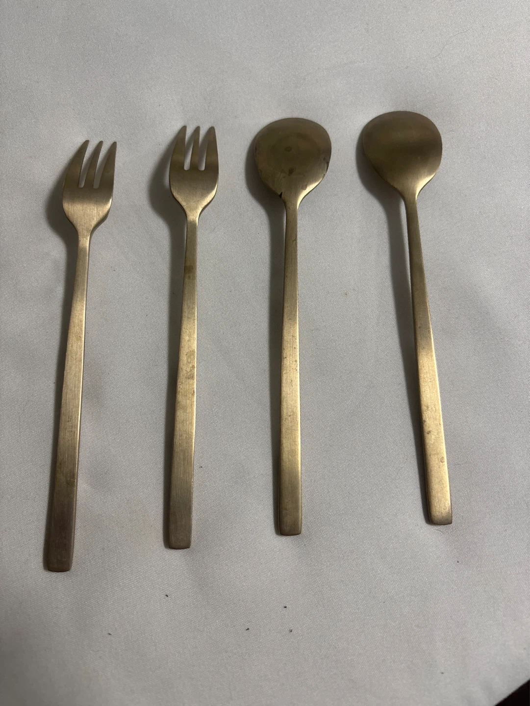 Vintage Brass Hors D’oeuvres/ Dessert  Cutlery Set - photo 2
