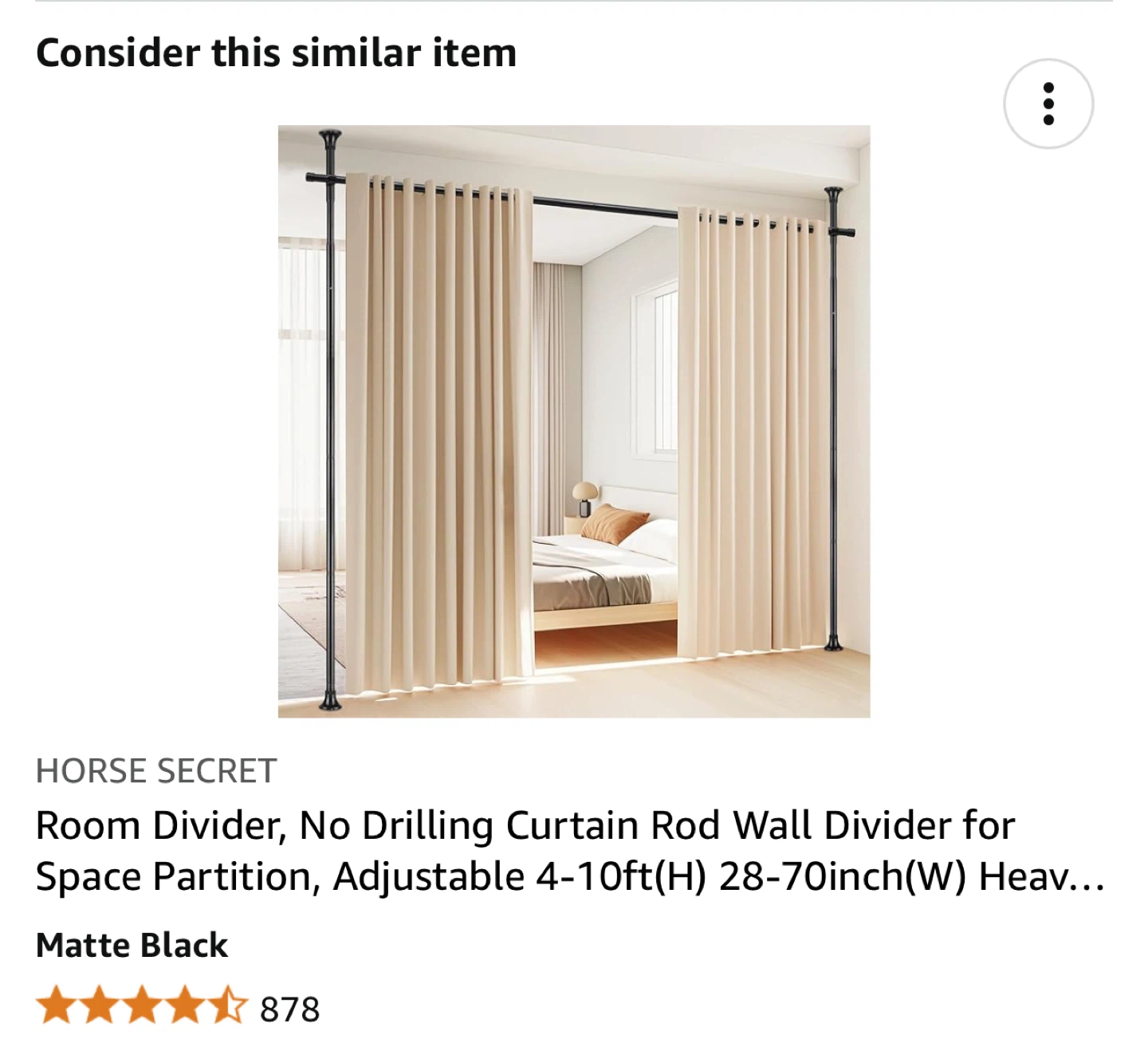 HORSE SECRET Room Divider, Matte Black