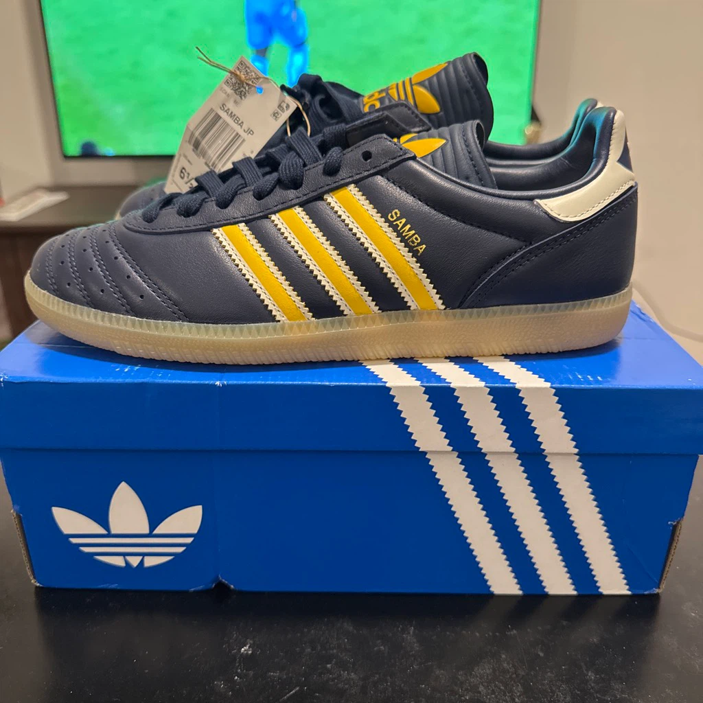 Adidas Samba JP Navy & Yellow Soccer Shoes