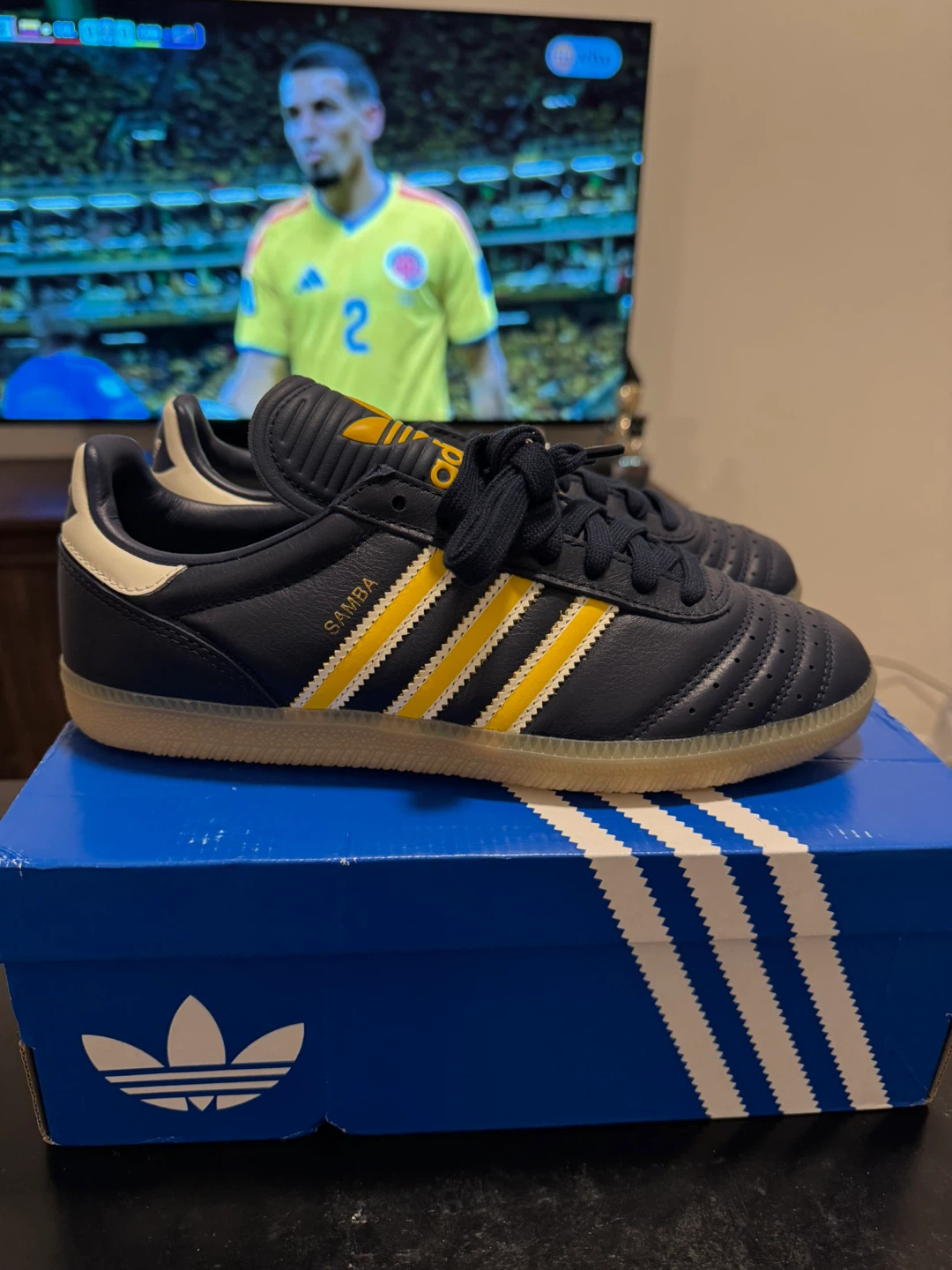 Adidas Samba JP Navy & Yellow Soccer Shoes - photo 4