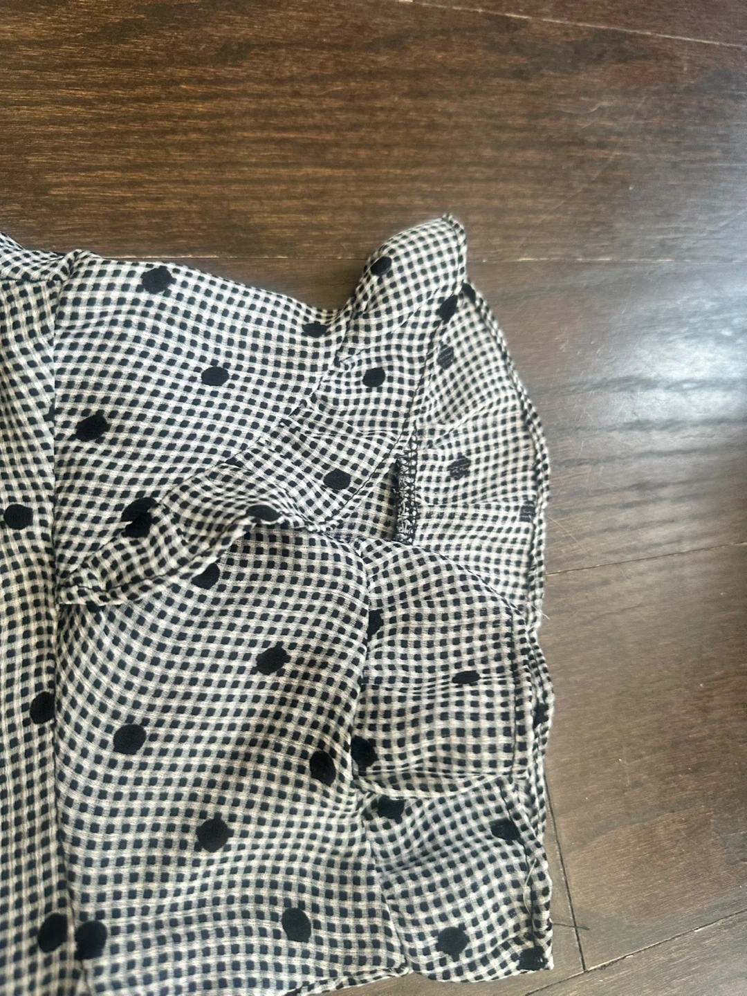 Lily White Dress - navy & White Gingham with Dots - Size Medium - photo 2