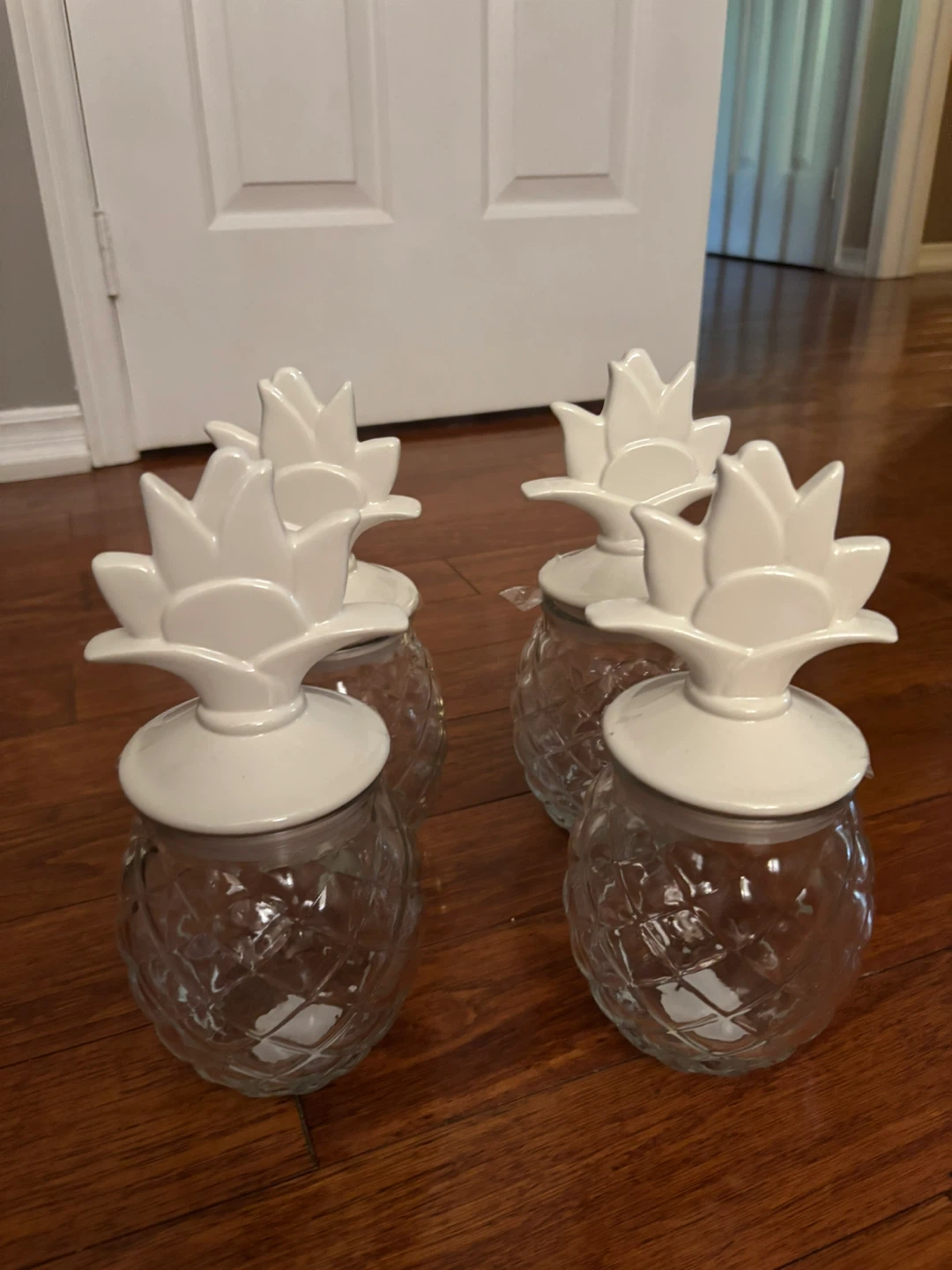 BNIB Set of 4 Pineapple Shaped Glass Jars