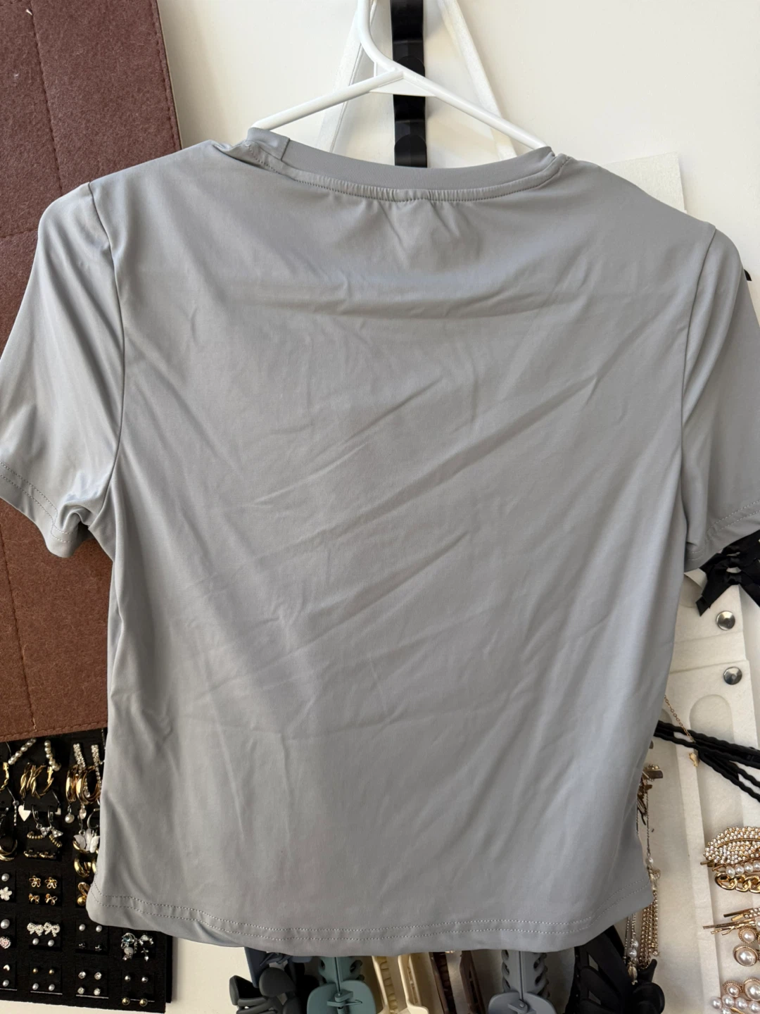 Grey Short Sleeve Crop Top - photo 2