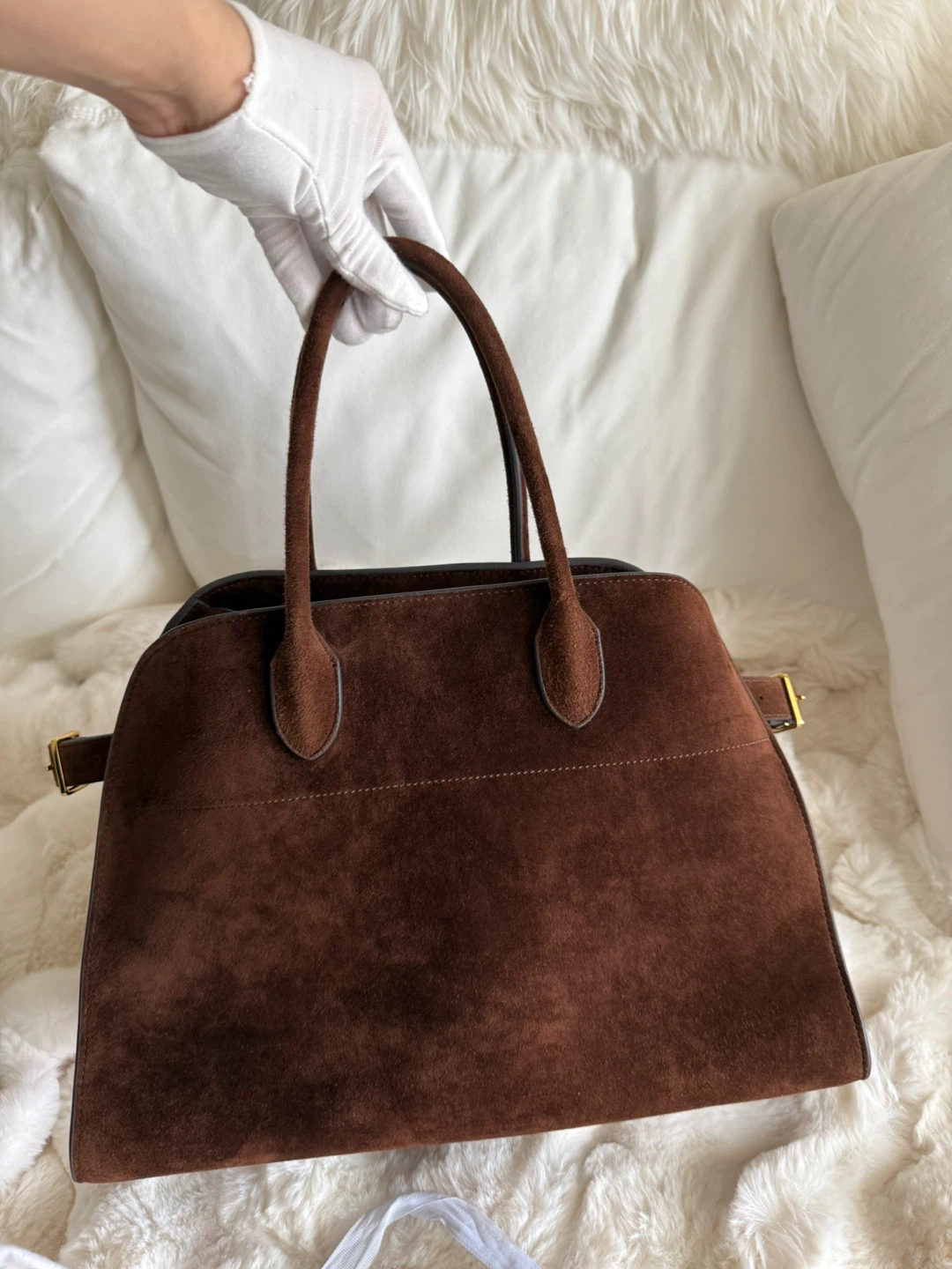 Brown Suede Tote Bag