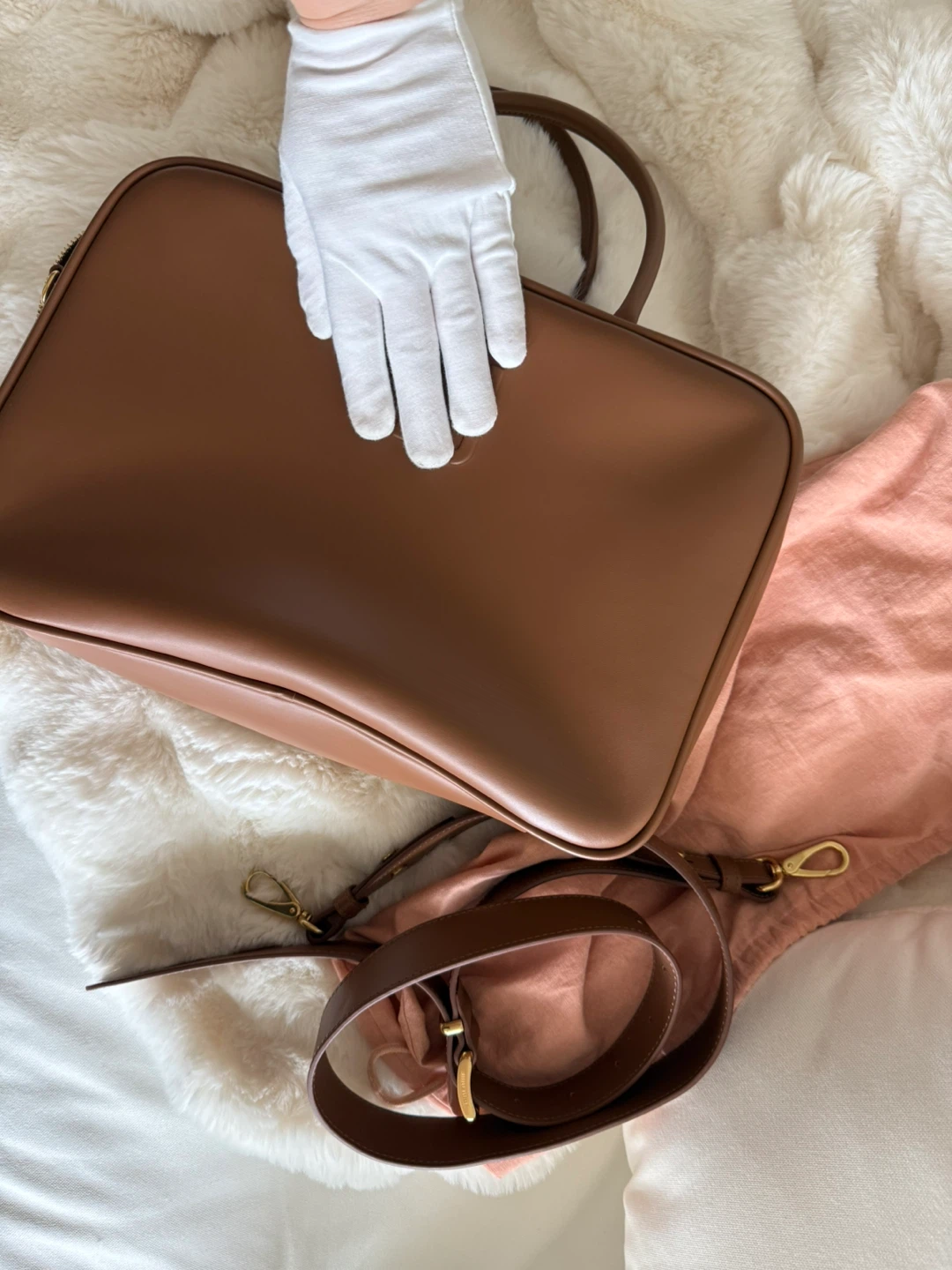Brown Leather Satchel Handbag