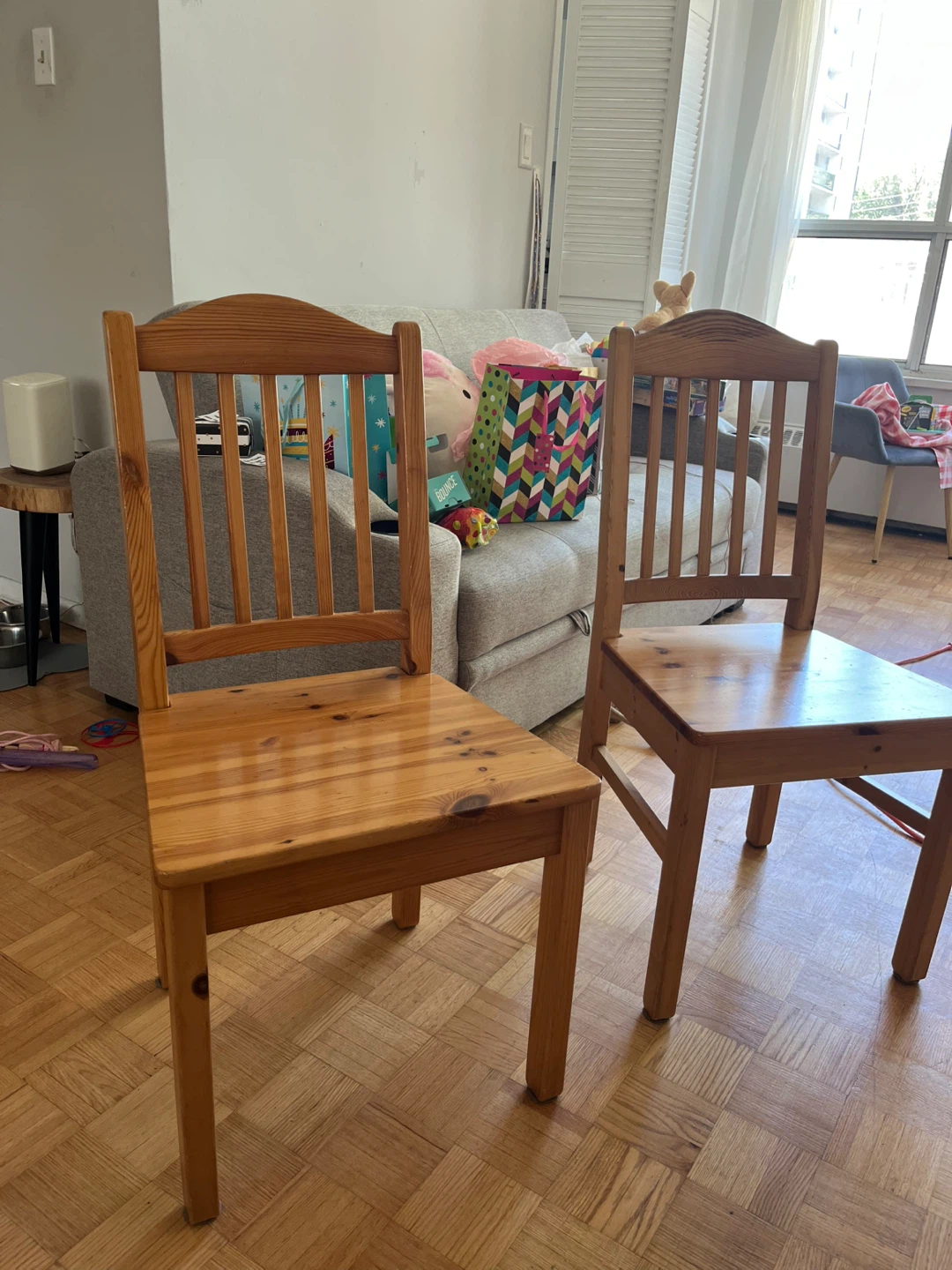 Set of 2 Solid Wood Dining Chairs