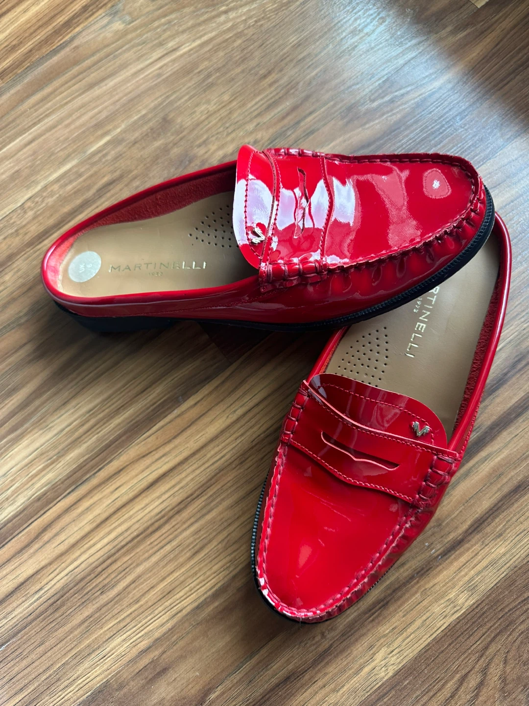 Red Patent Leather Loafers by Martinelli - Size UK 6 - photo 3