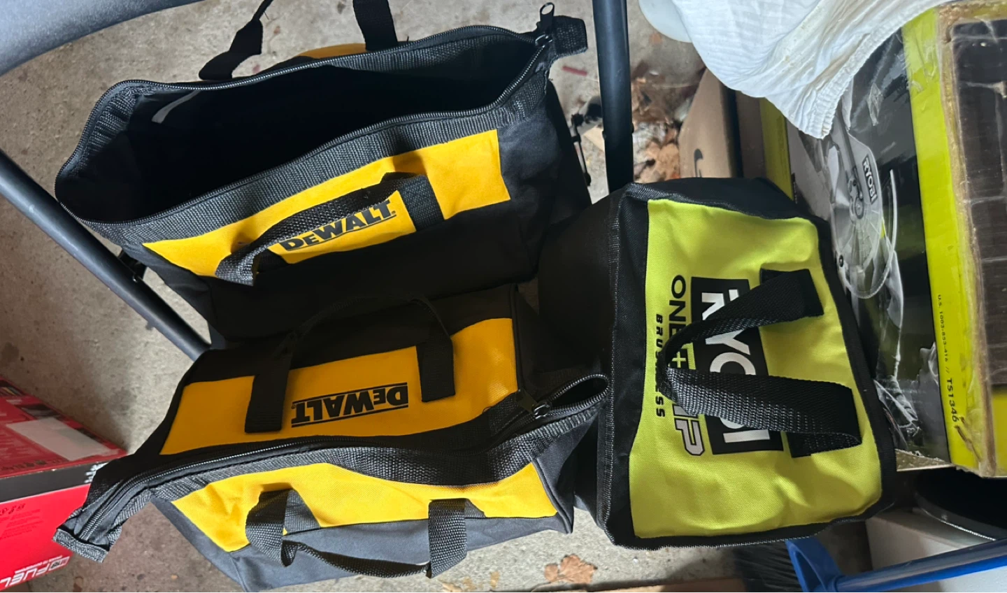 DeWalt and Ryobi Tool Bags each $5