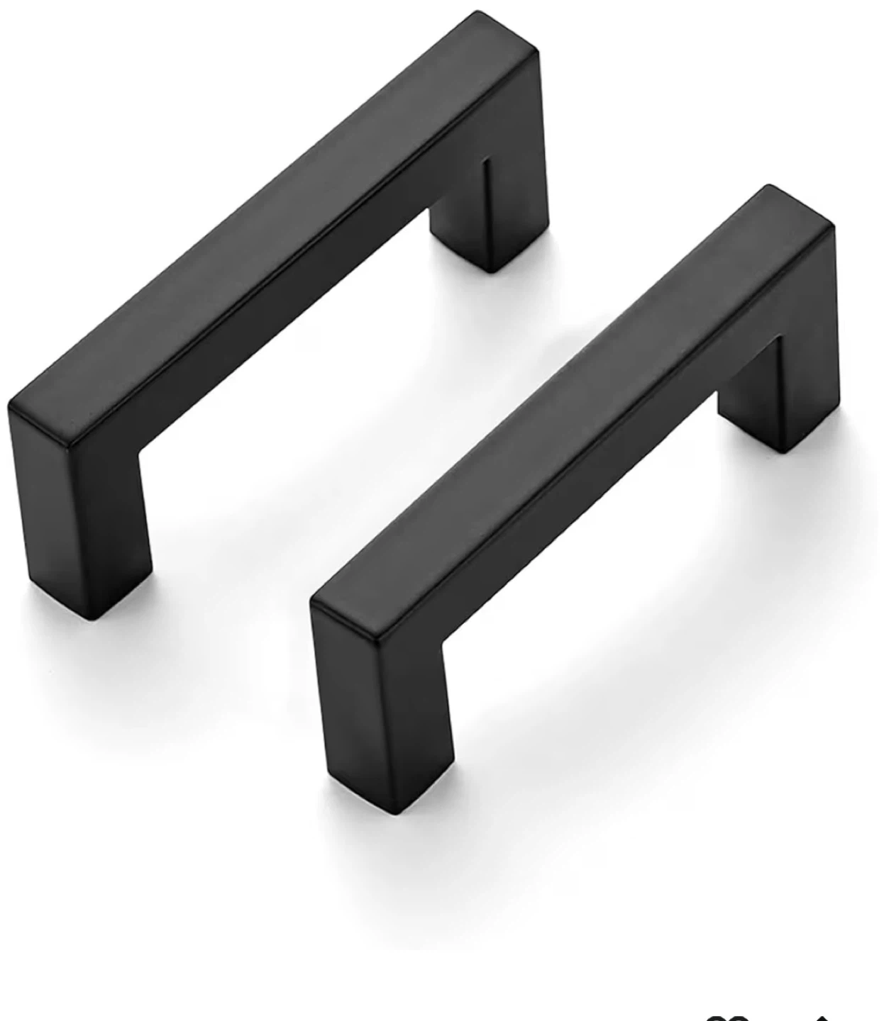 Ravinte 15 Pack 3 Inch Square Cabinet Handles Matte Black Pulls