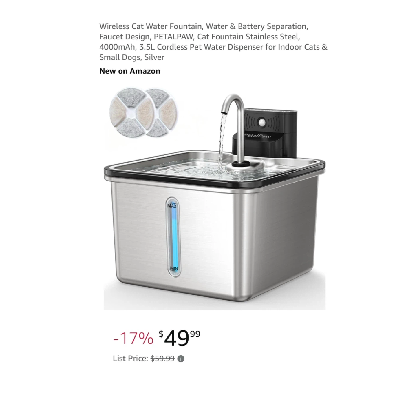 Brand new Wireless Cat Water Fountain