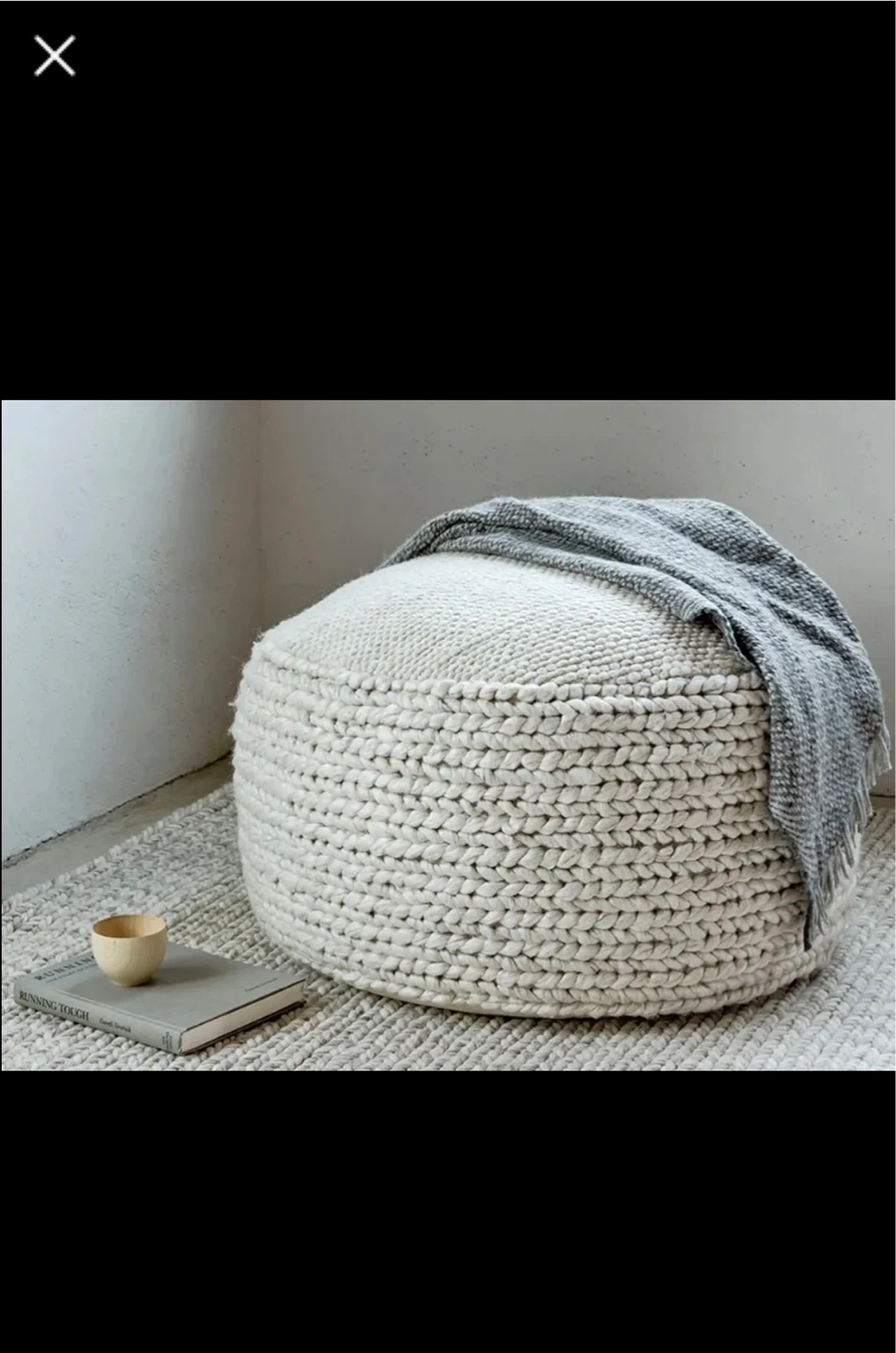 Article Ottoman | Hira 30" Pouf - Natural Ivory