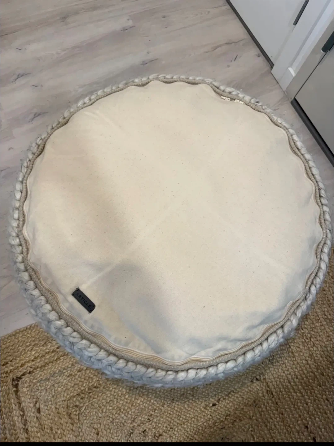 Article Ottoman | Hira 30" Pouf - Natural Ivory - photo 4