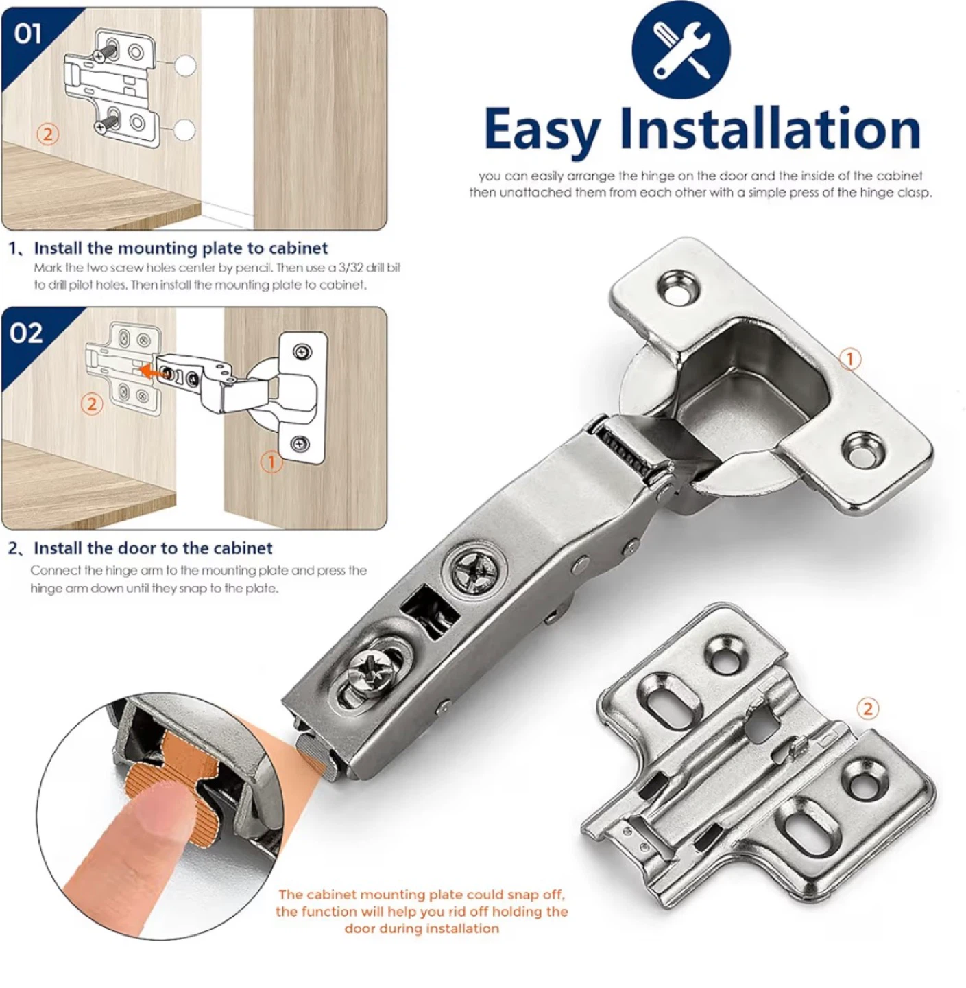 Kitchen Cabinet Hinges Soft Close - photo 4