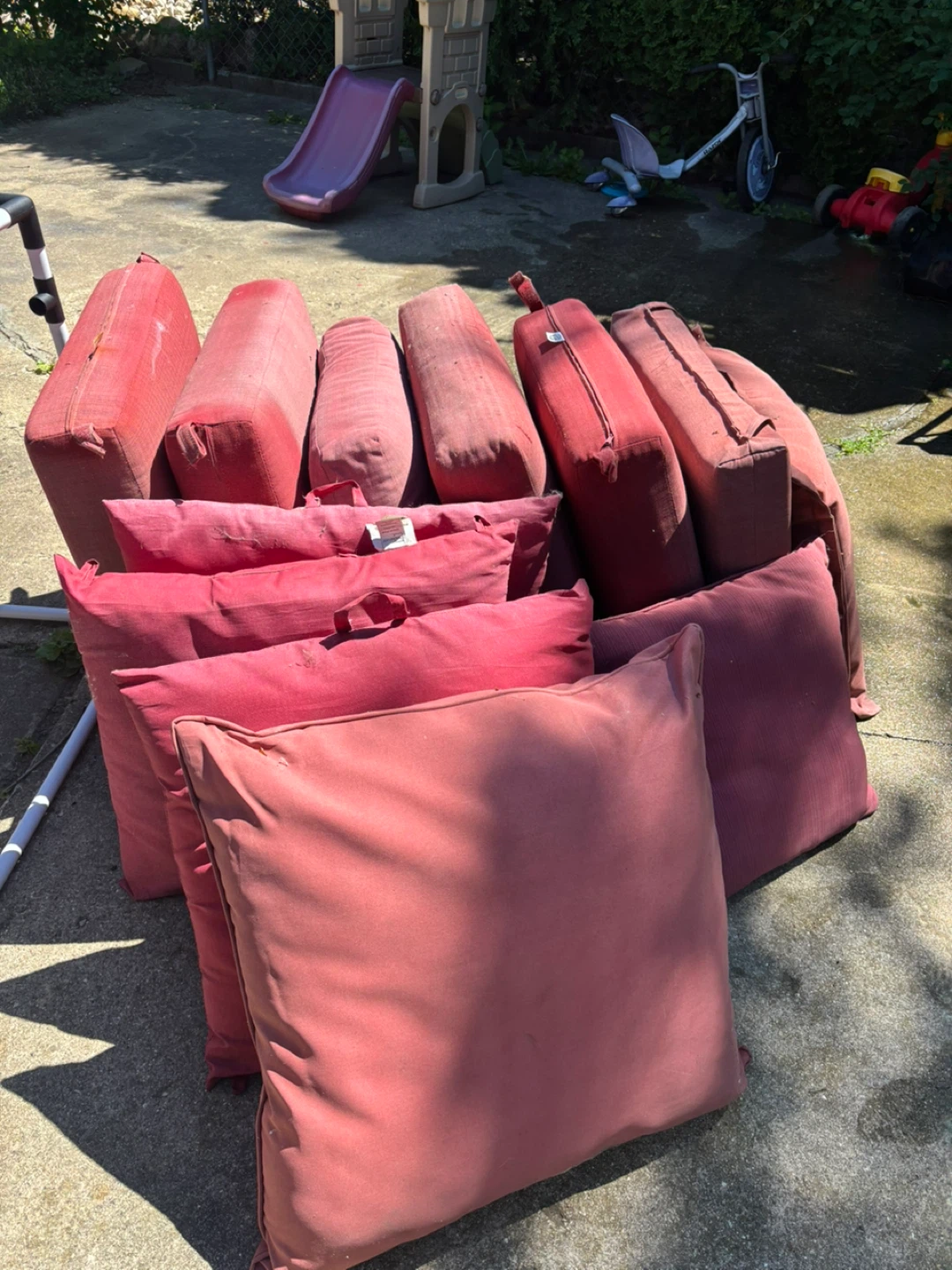 Red Outdoor Cushions Lot