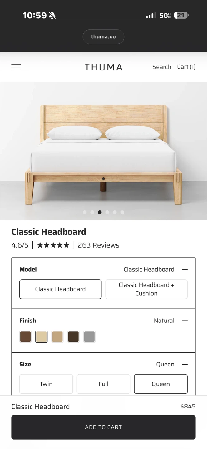 Thuma Classic bed  - Queen Size