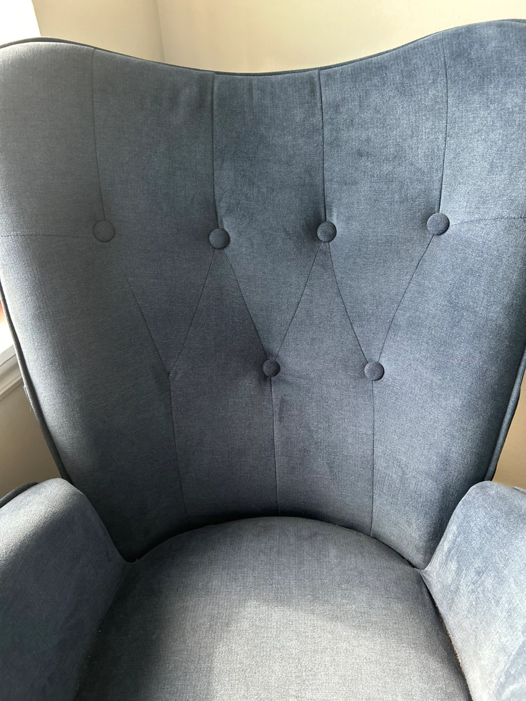 Blue Tufted Upholstered Rocking Chair - photo 2