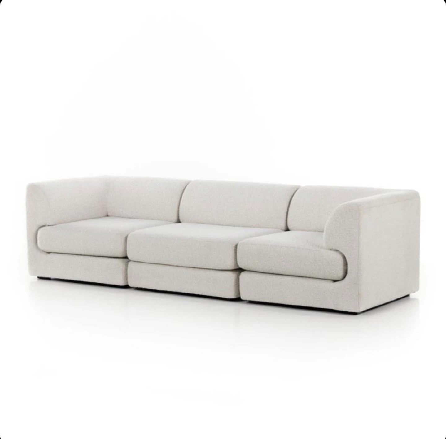 White Boucle Sectional Sofa