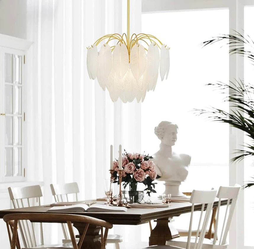 Feather Chandelier - Gold Finish - photo 2