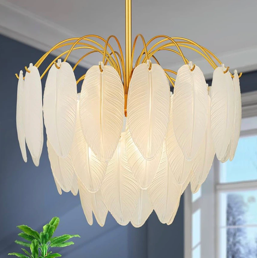 Feather Chandelier - Gold Finish - photo 3