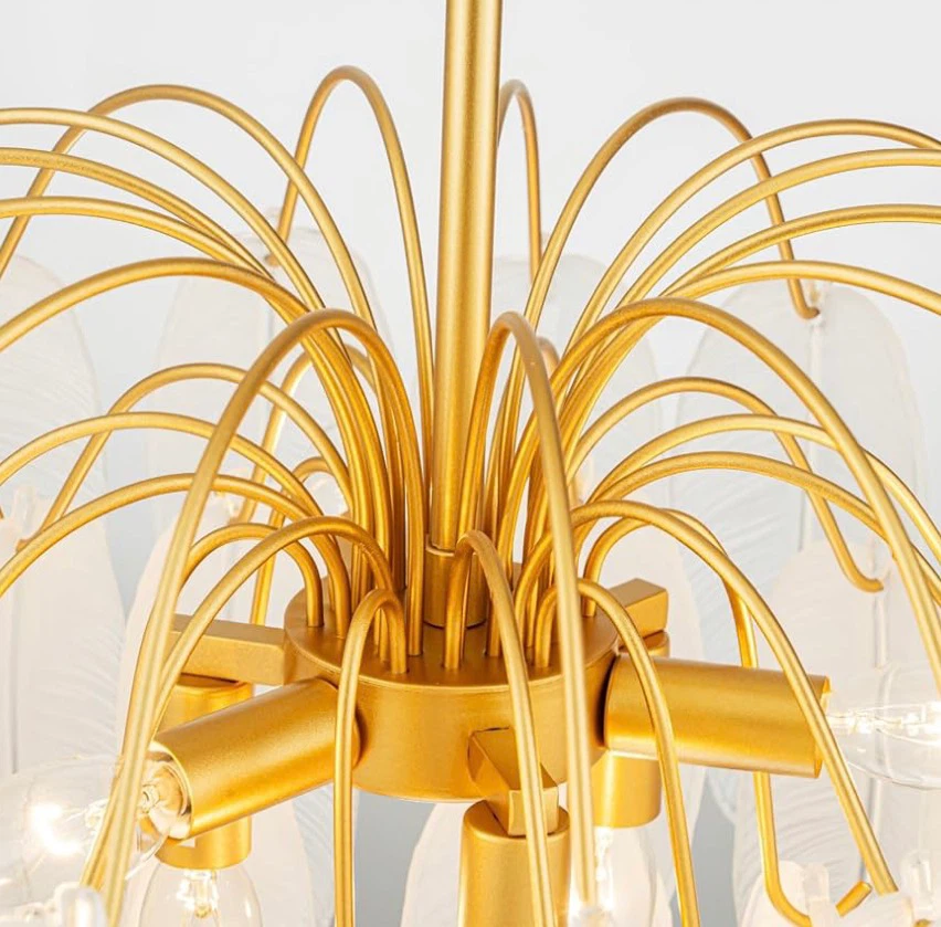 Feather Chandelier - Gold Finish - photo 4