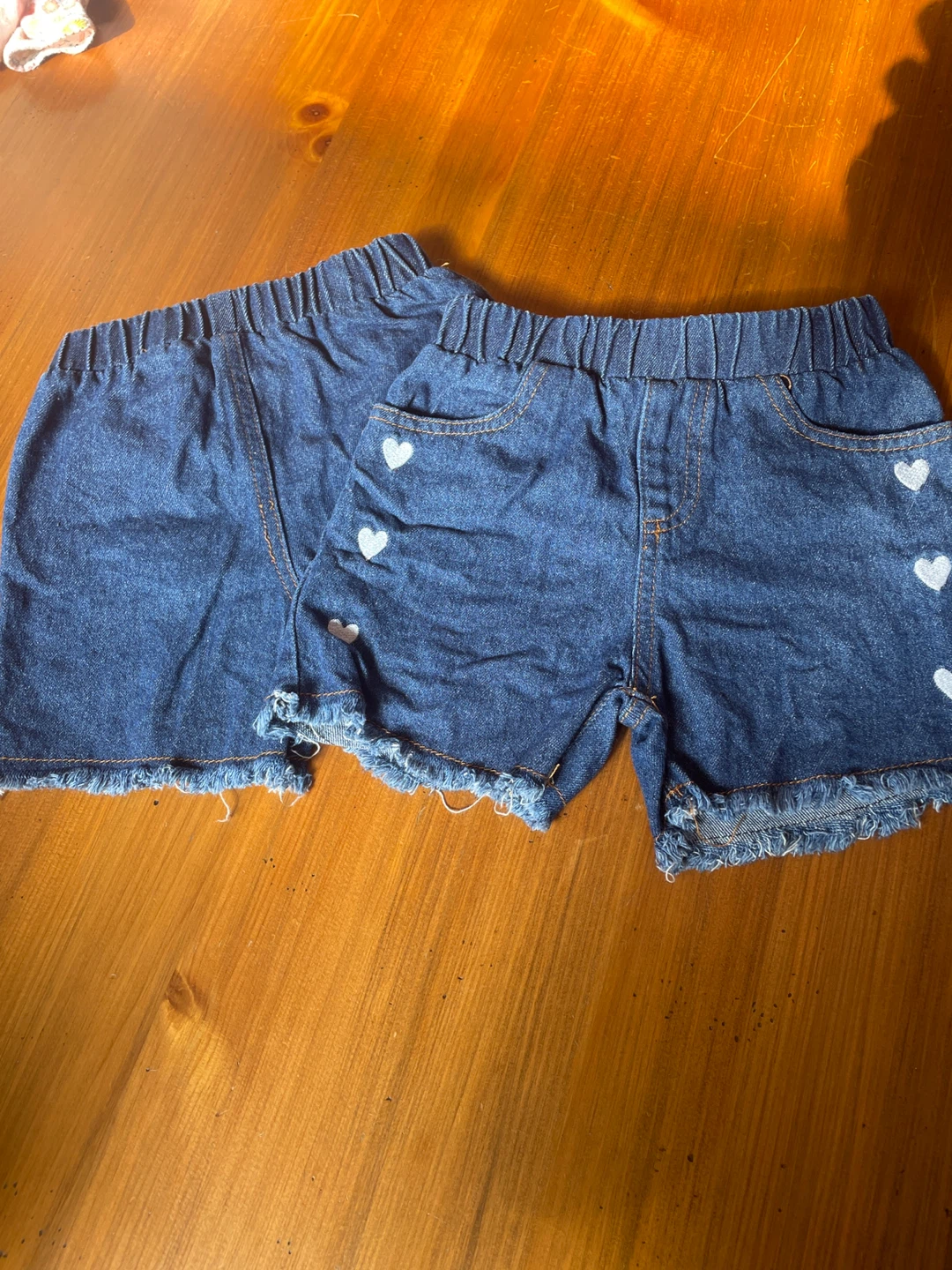 Kids Denim Shorts with Hearts