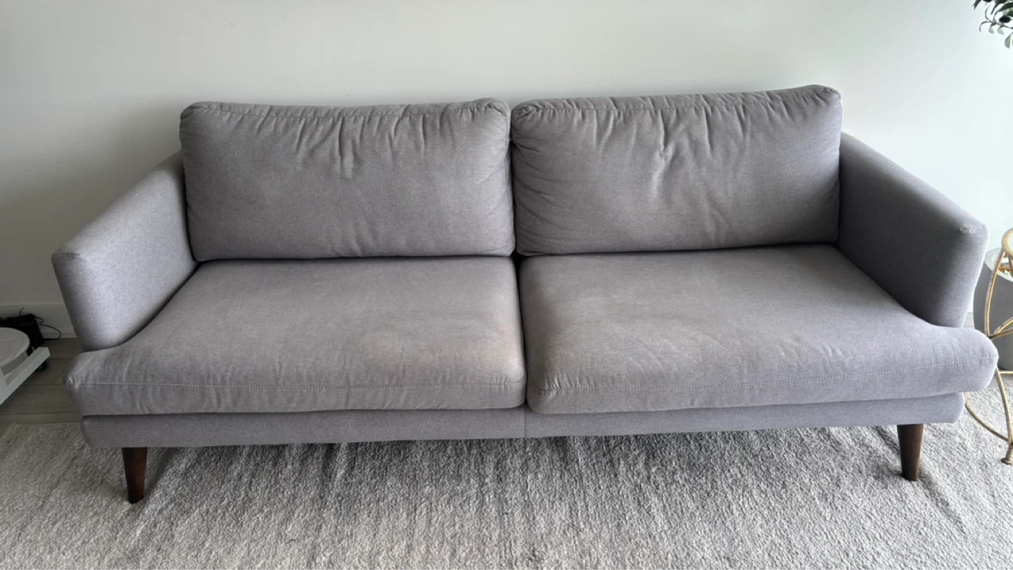 Grey Fabric Loveseat Sofa - photo 2