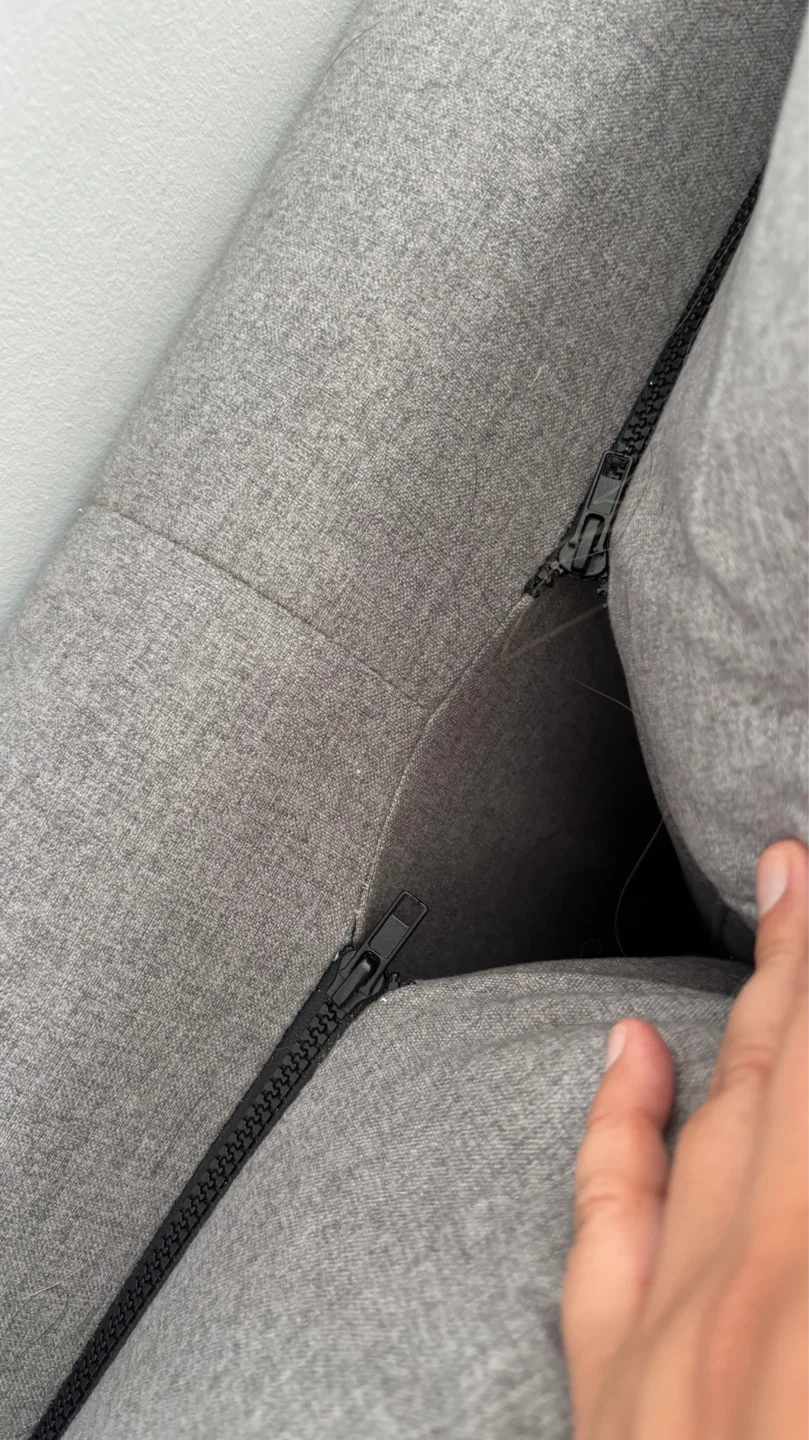 Grey Fabric Loveseat Sofa - photo 3