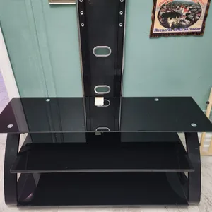 Black Glass Entertainment TV Stand